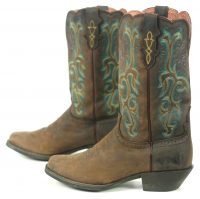 Justin Durant Stampede Cowboy Western Boots L2552 Wide Square Toe Women