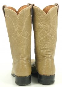 Justin Ft Worth Beige Cowboy Western Boots Vintage 50s US Texas Made Women
