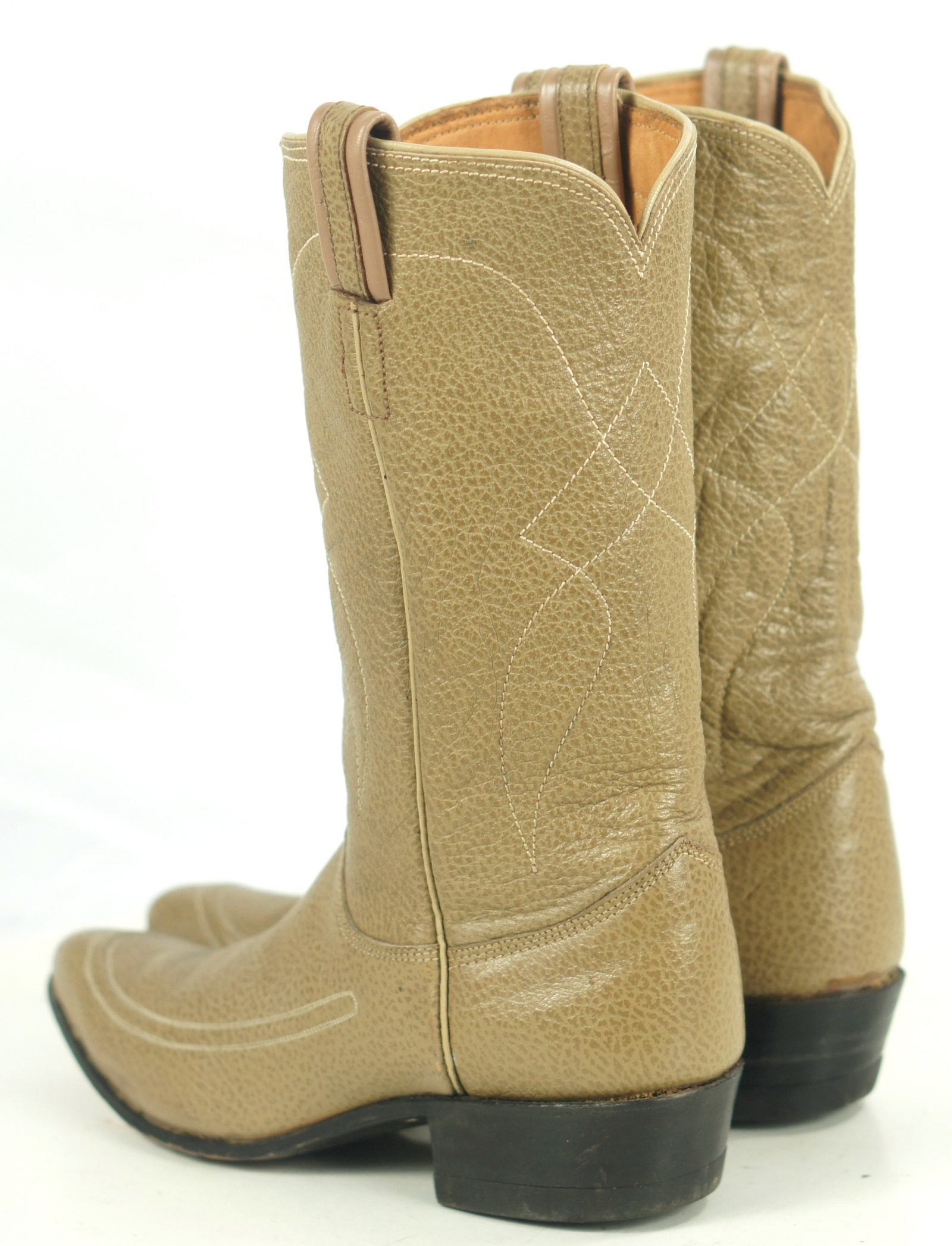 Justin Ft Worth Beige Cowboy Western Boots Vintage 50s US Texas Made Women