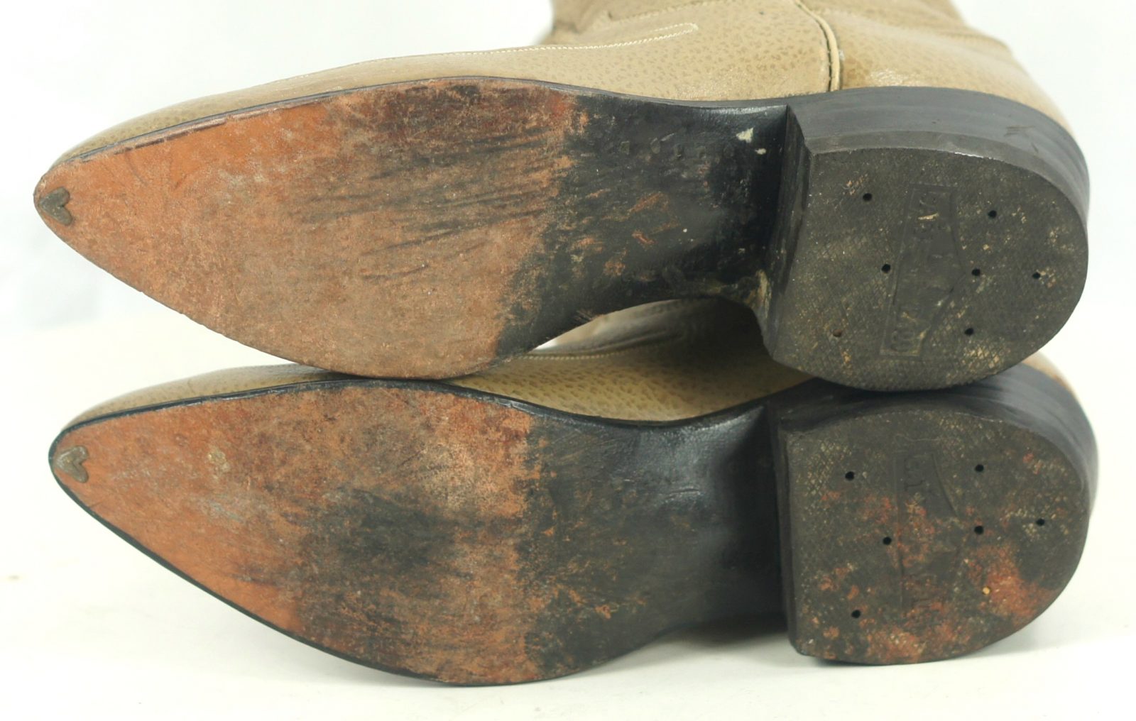 Justin Ft Worth Beige Cowboy Western Boots Vintage 50s US Texas Made Women