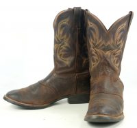 Justin Stampede Murray Brown Leather Cowboy Western Work Boots Men