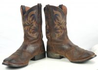 Justin Stampede Murray Brown Leather Cowboy Western Work Boots Men