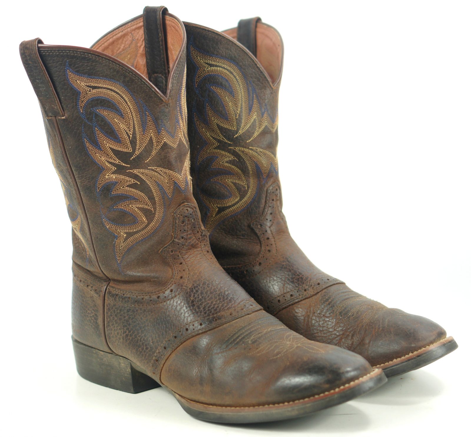 Justin Stampede Murray 7200 Brown Leather Cowboy Western Work Boots ...