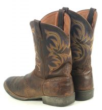 Justin Stampede Murray Brown Leather Cowboy Western Work Boots Men