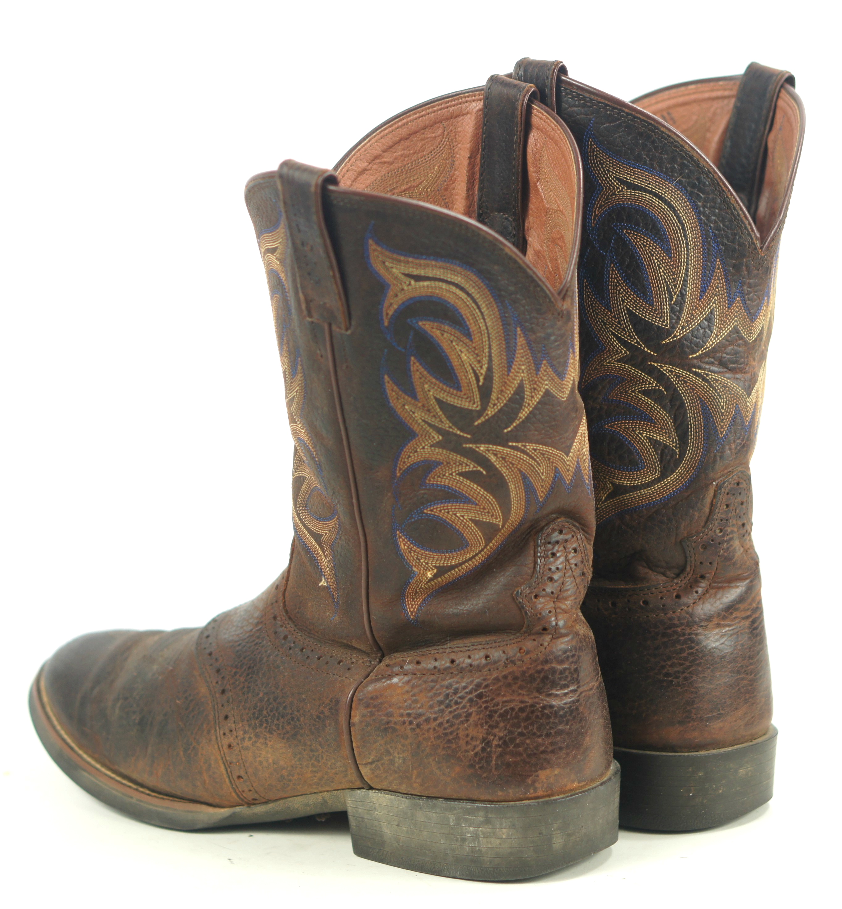 Justin Stampede Murray 7200 Brown Leather Cowboy Western Work Boots