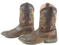 Justin Stampede Murray Brown Leather Cowboy Western Work Boots Men