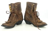 Laredo Brown Leather Lacer RIding Paddock Ankle Boots Vintage US Made Womens (6)