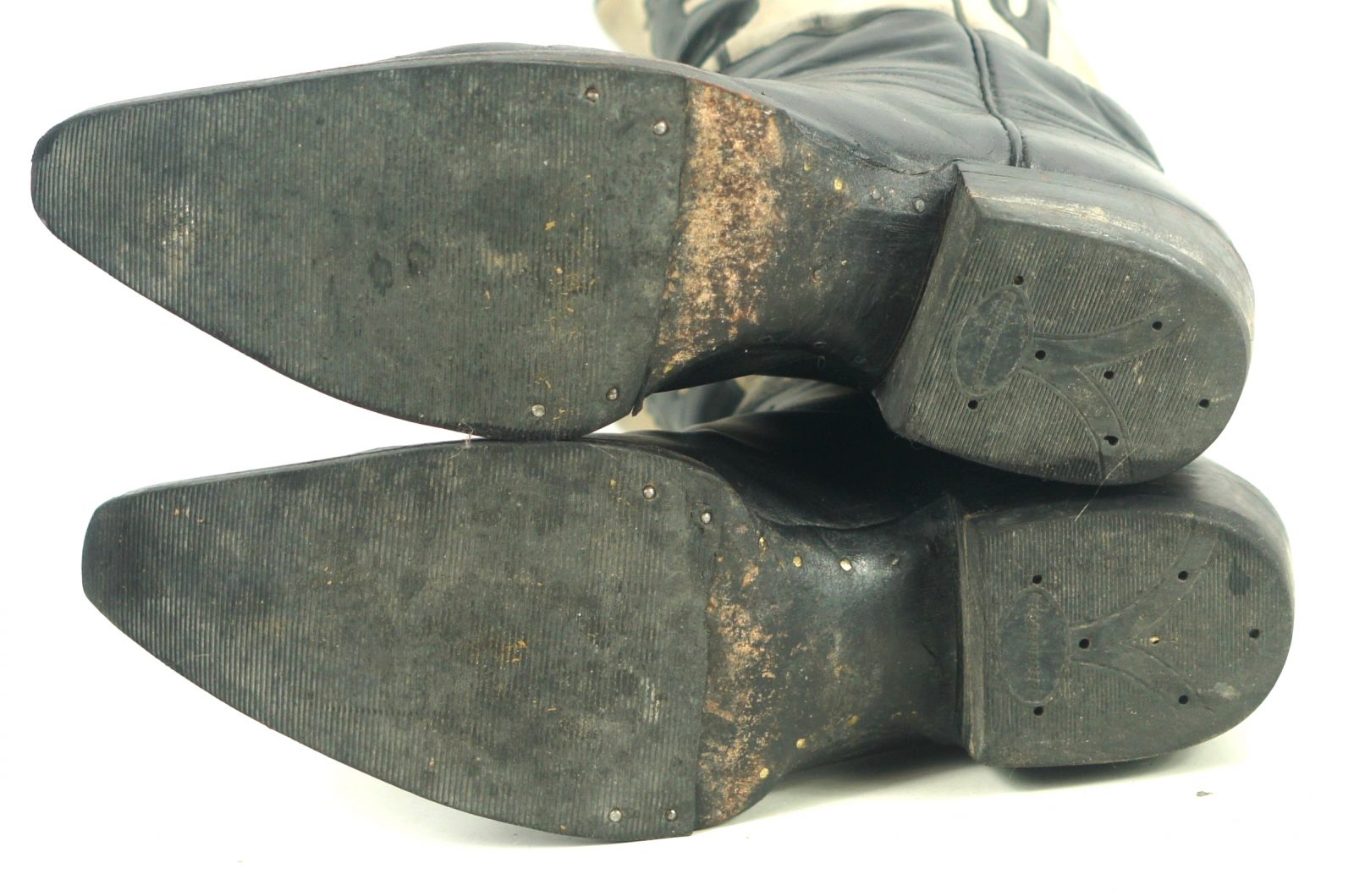 Liberty Black Tan Leather Short Cowboy Boots Inlay Cowboy Horse Cactus Women (9)