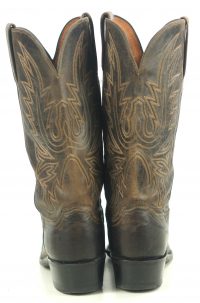 Lucchese 1883 Brown Leather Cowboy Western Boots Snip Toe Vintage US Made Mens (1)