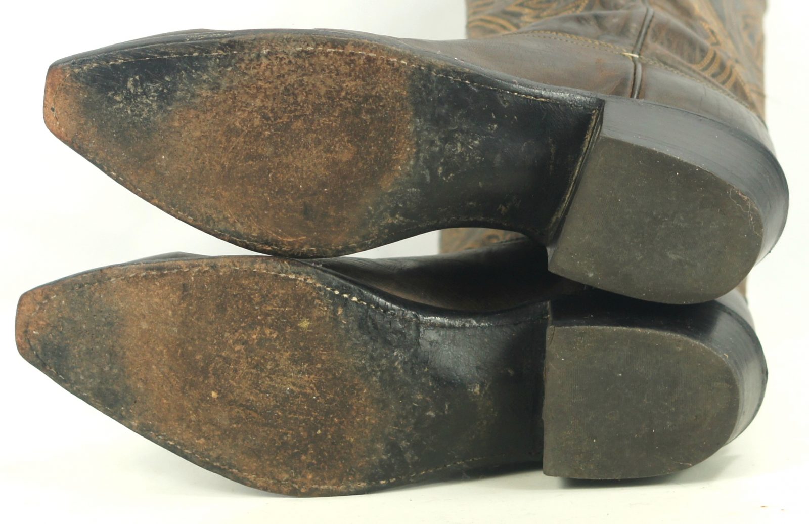 Lucchese 1883 Brown Leather Cowboy Western Boots Snip Toe Vintage US Made Mens (6)