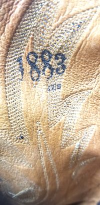 Lucchese 1883 Brown Leather Cowboy Western Boots Snip Toe Vintage US Made Mens (9)