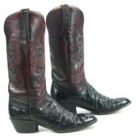 Lucchese Classics Black Cherry Full Quill Ostrich Cowboy Boots US Made Women (4)