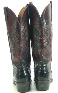 Lucchese Classics Black Cherry Full Quill Ostrich Cowboy Boots US Made Women (5)