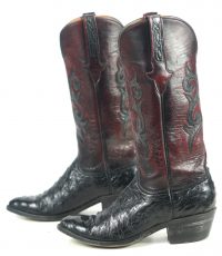 Lucchese Classics Black Cherry Full Quill Ostrich Cowboy Boots US Made Women (7)