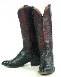Lucchese Classics Black Cherry Full Quill Ostrich Cowboy Boots US Made Women (8)