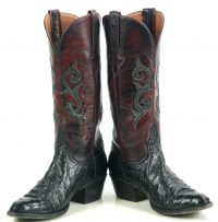 Lucchese Classics Black Cherry Full Quill Ostrich Cowboy Boots US Made Women (9)