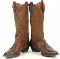 Nine West Brown Leather & Suede Cowboy Boots Snip Toe WIngtip Boho Women