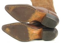 Nine West Brown Leather & Suede Cowboy Boots Snip Toe WIngtip Boho Women