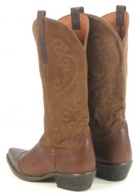 Nine West Brown Leather & Suede Cowboy Boots Snip Toe WIngtip Boho Women