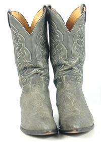 Nocona Light Gray Exotic Skin Cowboy Western Boots US Made Men