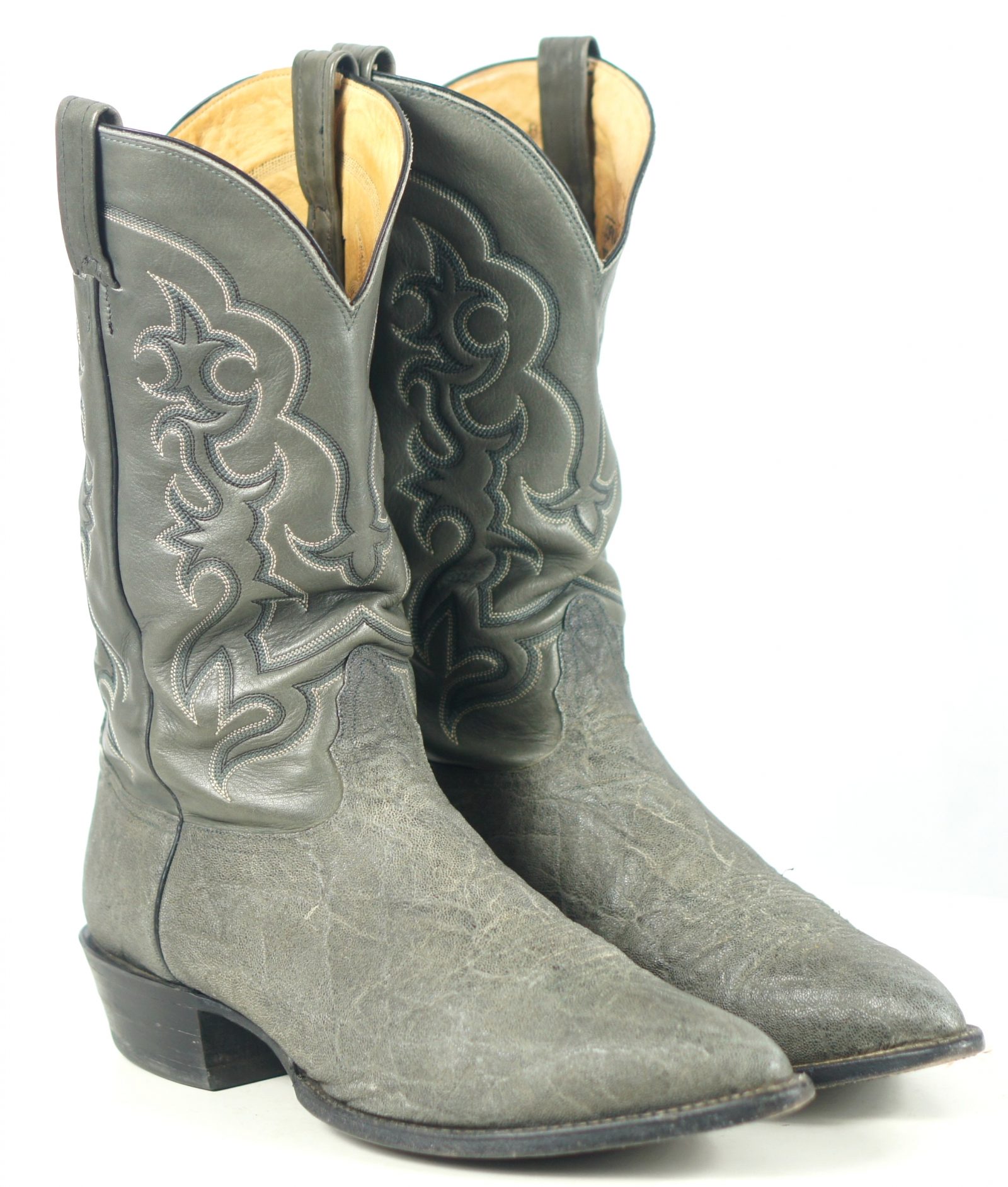 Nocona Light Gray Exotic Skin Cowboy Western Boots US Made Men