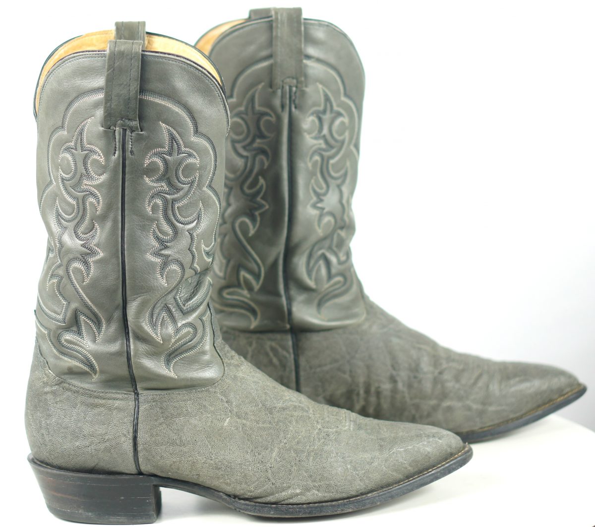 Nocona Light Gray Exotic Skin Cowboy Western Riding Boots US Made Men's