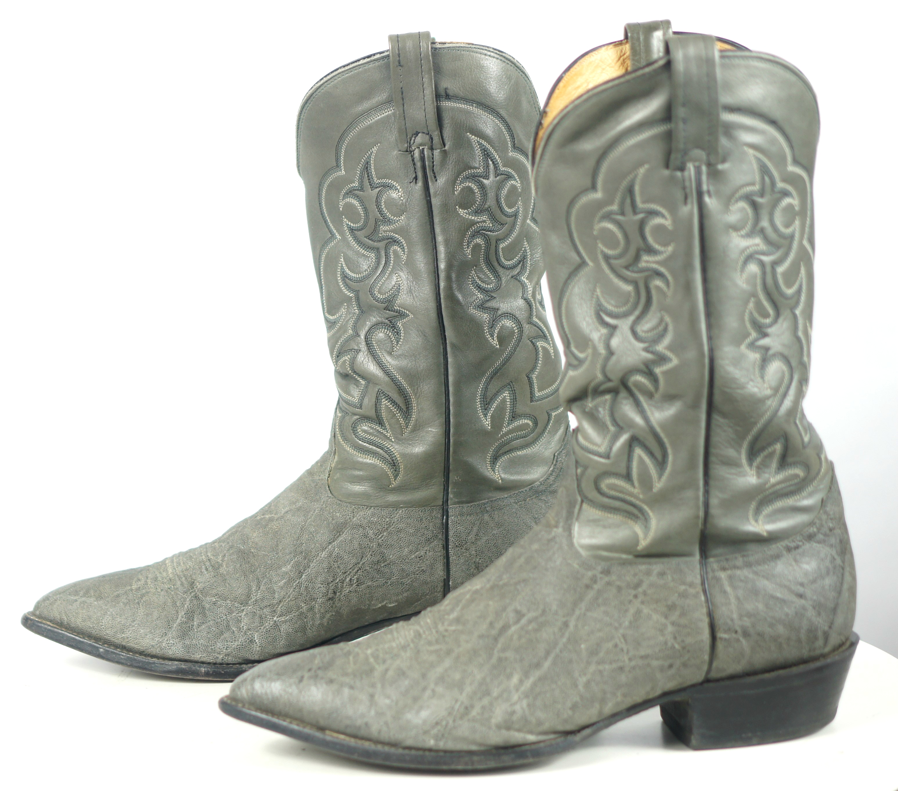 grey cowboy ankle boots
