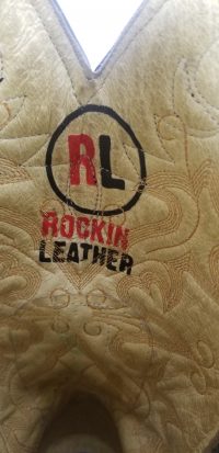 Rockin Leather Handcrafted Distressed Cowboy Boots Inlay Gold Stitch Women