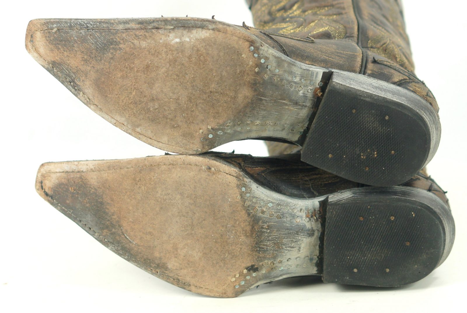 Rockin Leather Handcrafted Distressed Cowboy Boots Inlay Gold Stitch Women