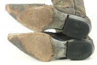 Rockin Leather Handcrafted Distressed Cowboy Boots Inlay Gold Stitch Women