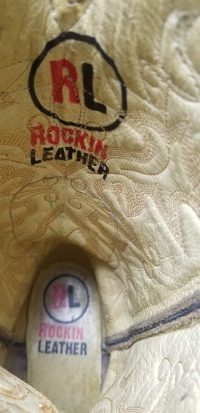 Rockin Leather Handcrafted Distressed Cowboy Boots Inlay Gold Stitch Women