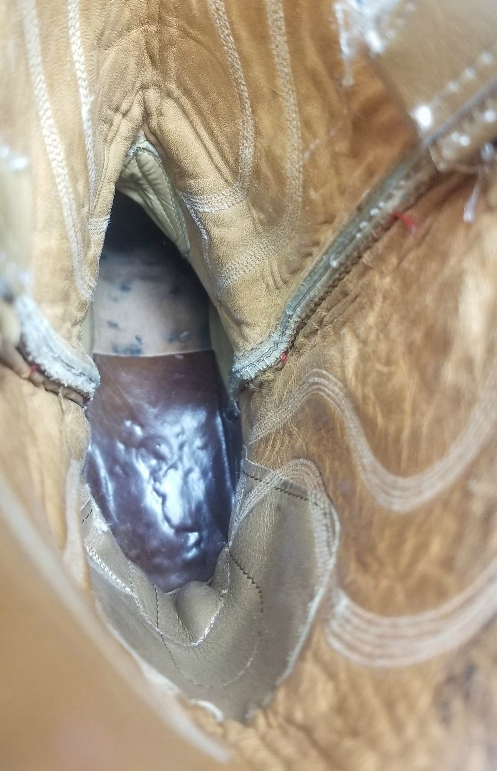 Sanders Golden Tan Leather Vintage Cowboy Western Boots Exotic Inlays Men (5)