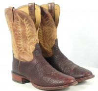 Tony Lama Brown Bull Shoulder Cowboy Western Boots USA Handmade Men