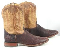 Tony Lama Brown Bull Shoulder Cowboy Western Boots USA Handmade Men