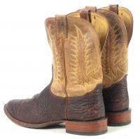 Tony Lama Brown Bull Shoulder Cowboy Western Boots USA Handmade Men
