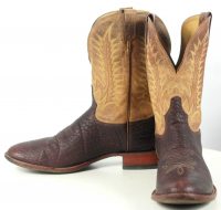 Tony Lama Brown Bull Shoulder Cowboy Western Boots USA Handmade Men