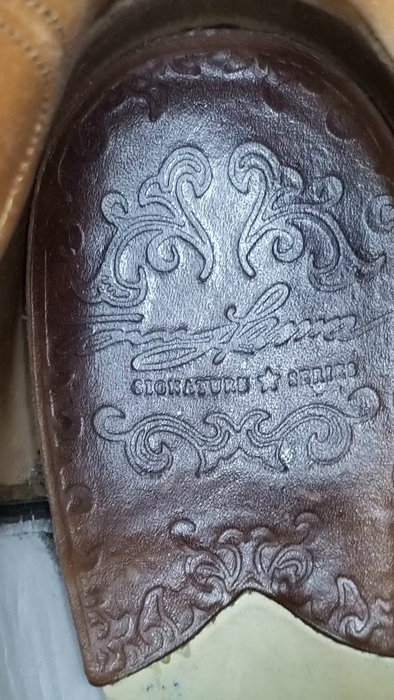 Tony Lama Signature Series Black Calf Cowboy Boots Scallop Top US Made Men