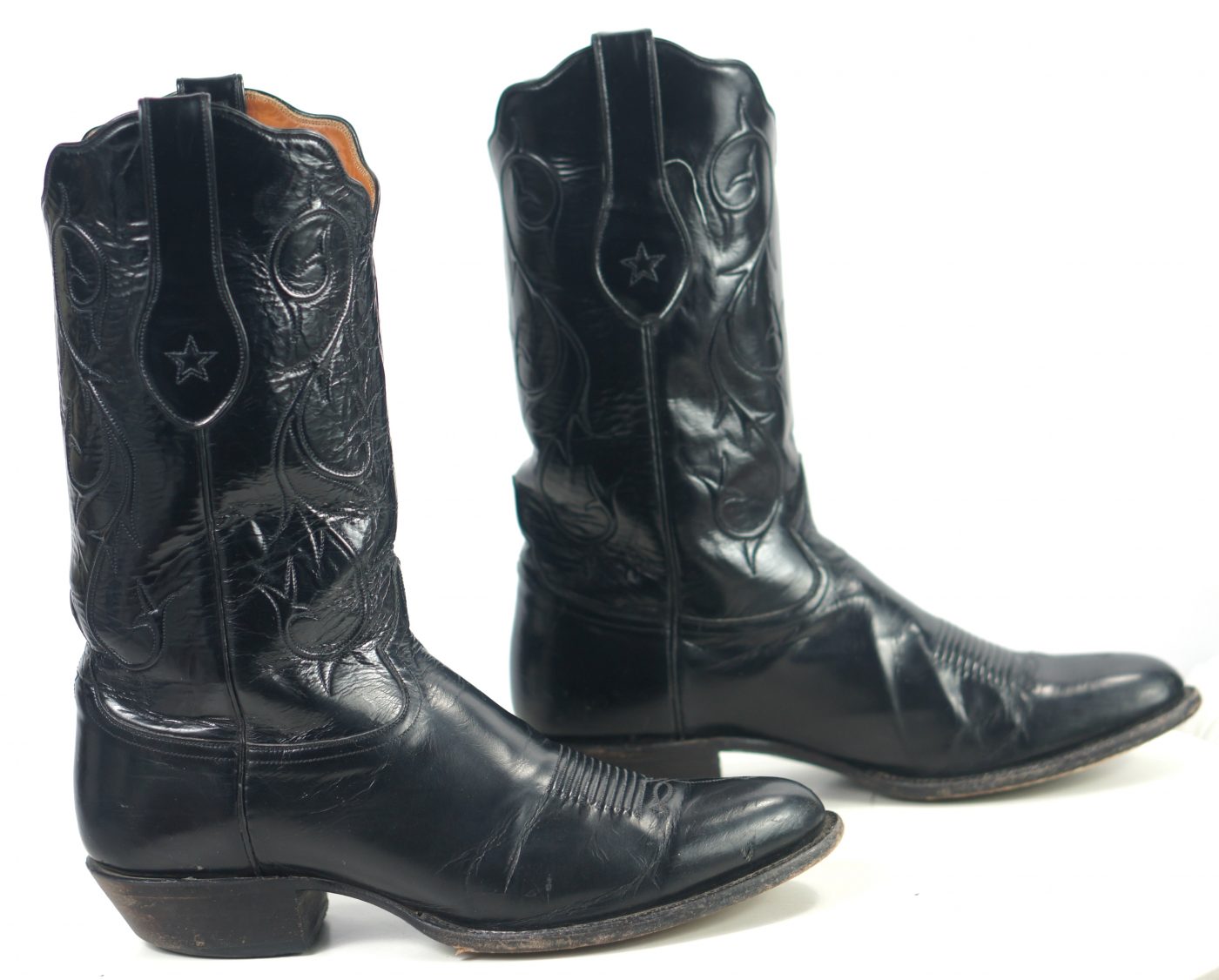 Tony Lama Signature Series Black Brushed Goat Cowboy Boots US Made Men ...