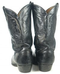 Tony Lama Wicked Black Leather Cowboy Western Boots Vintage Men