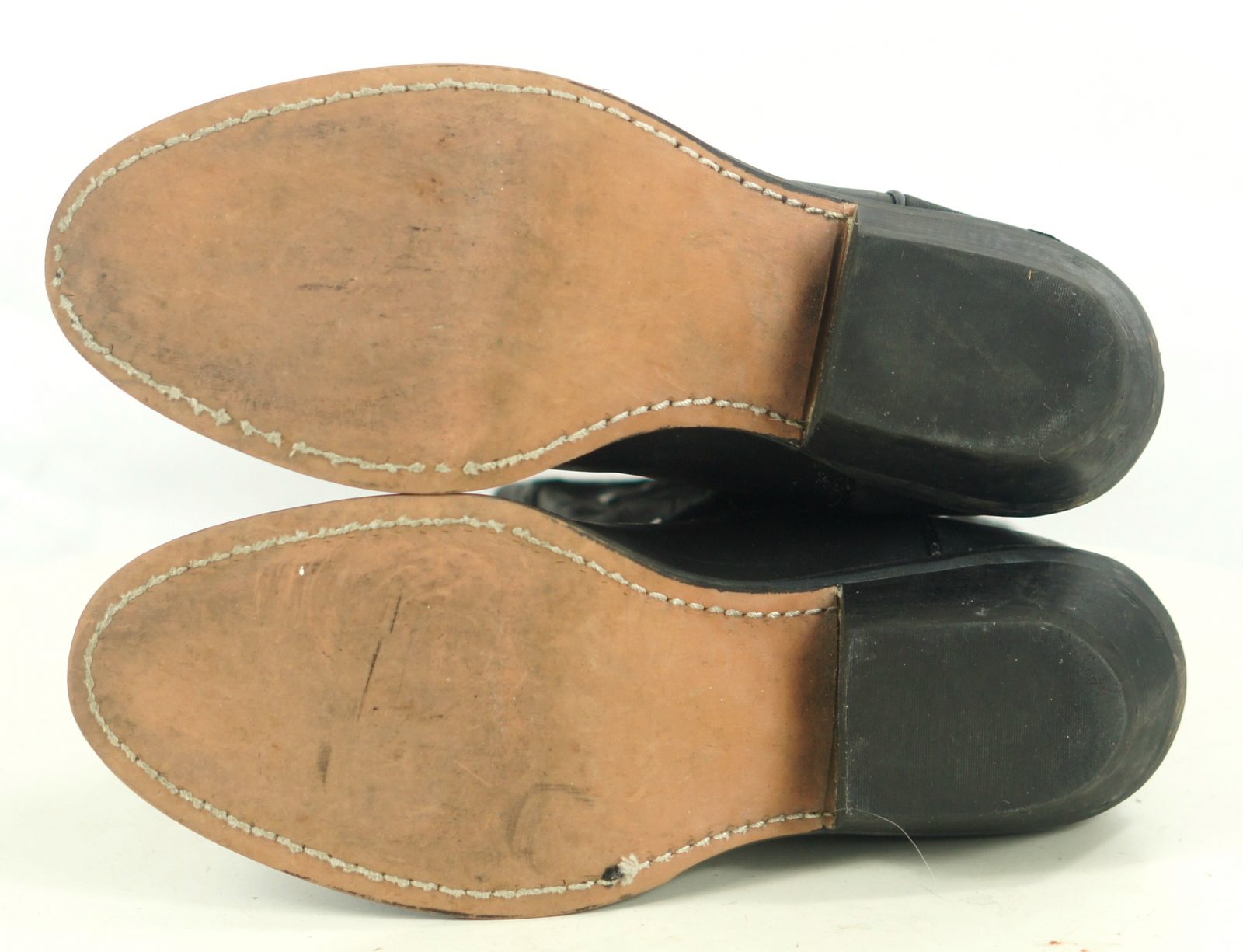 Winchester Black Leather Short Western Cowgirl Boots Silver Studs Women