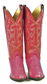 Wrangler Raspberry Pink Western Boho Cowboy Boots Vintage US Made Women