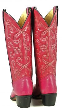 Wrangler Raspberry Pink Western Boho Cowboy Boots Vintage US Made Women