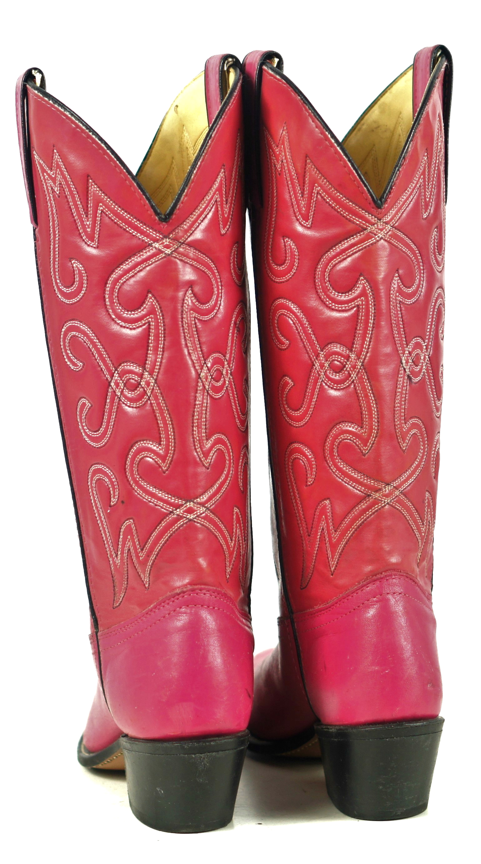 Wrangler Raspberry Pink Western Boho Cowboy Boots Vintage US Made Women
