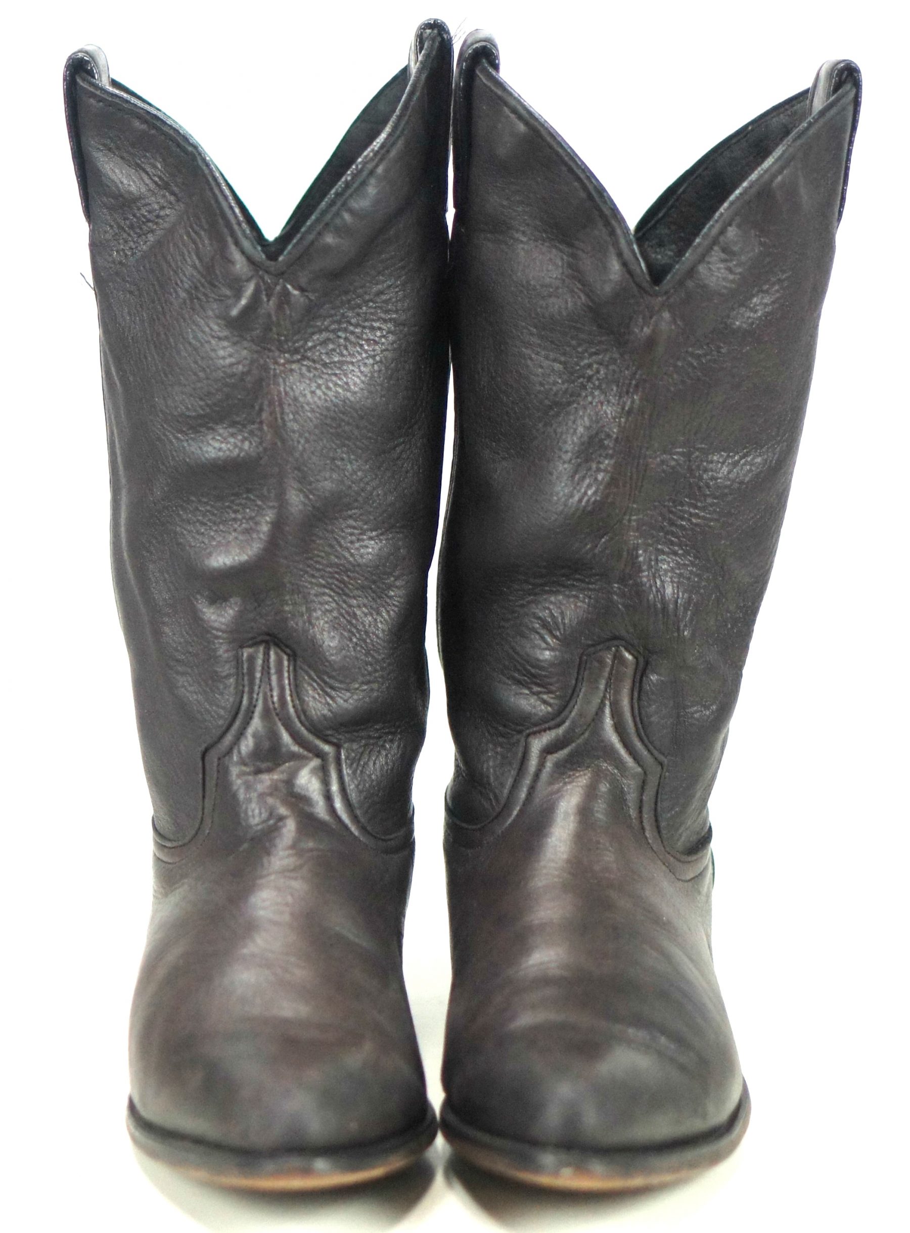 Code West Black Leather Cowboy Boots Vintage US Made Slouchy Soft Women