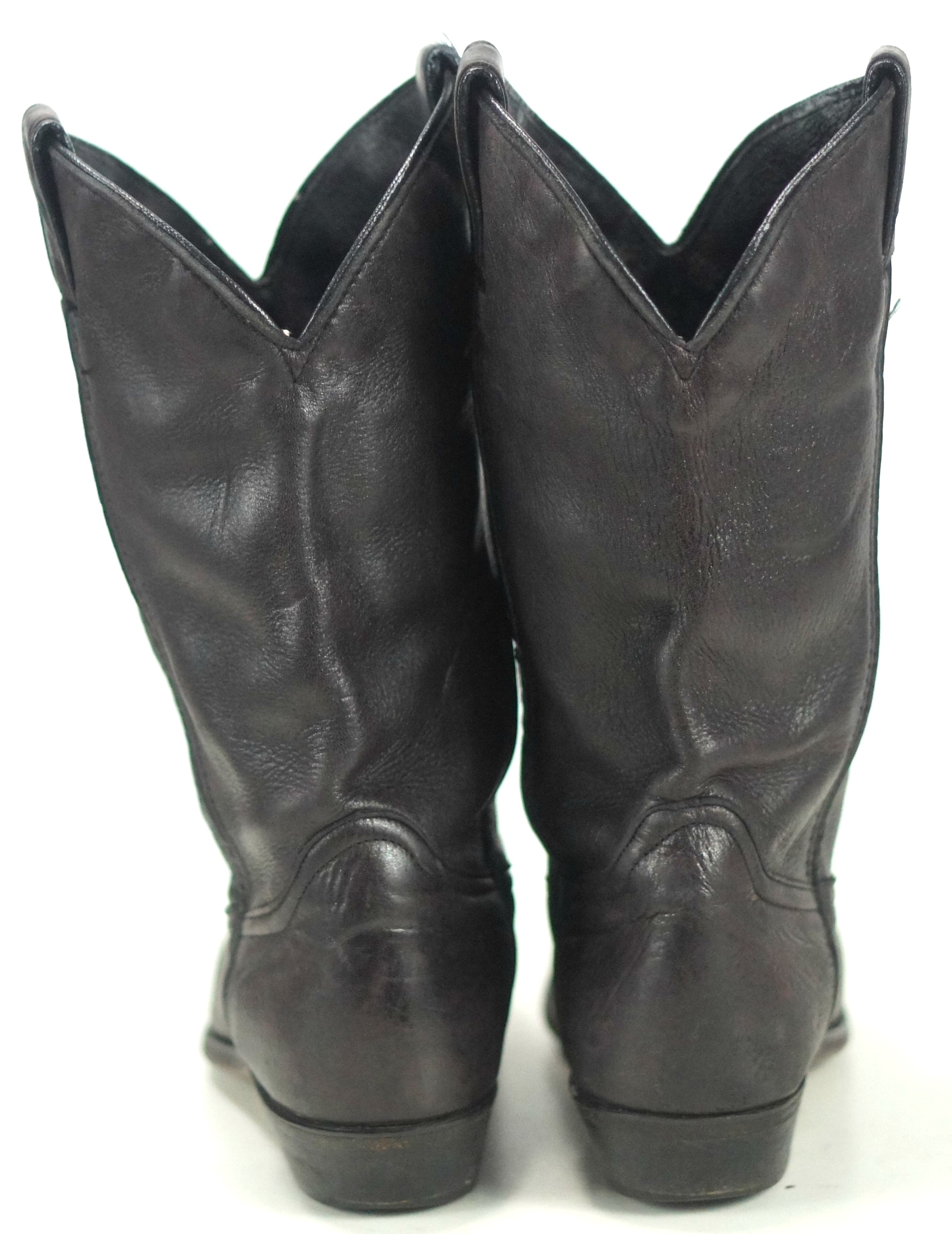 Code West Black Leather Cowboy Boots Vintage US Made Slouchy Soft Women