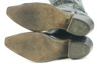 Acme Black Cowboy Peewee Boots Vintage 50s Inlay Eagles Lightning Bolts Men