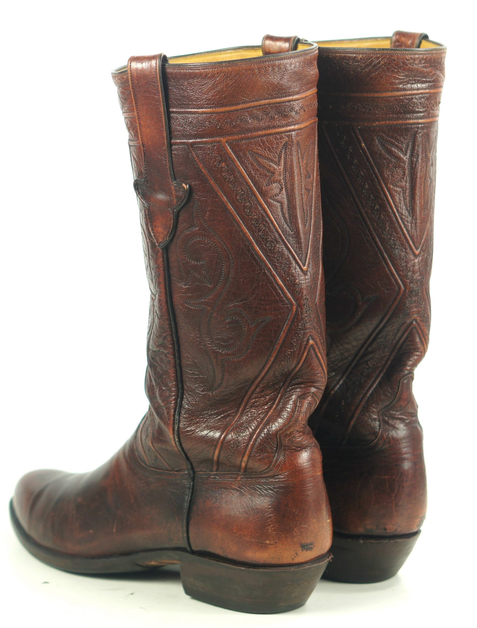 Ammons Stovetop Cowboy Western RIding Boots Vintage 90s Custom El Paso Men