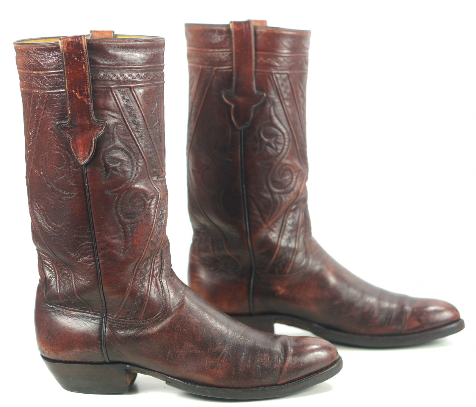 Ammons Stovetop Cowboy Western RIding Boots Vintage 90s Custom El Paso Men