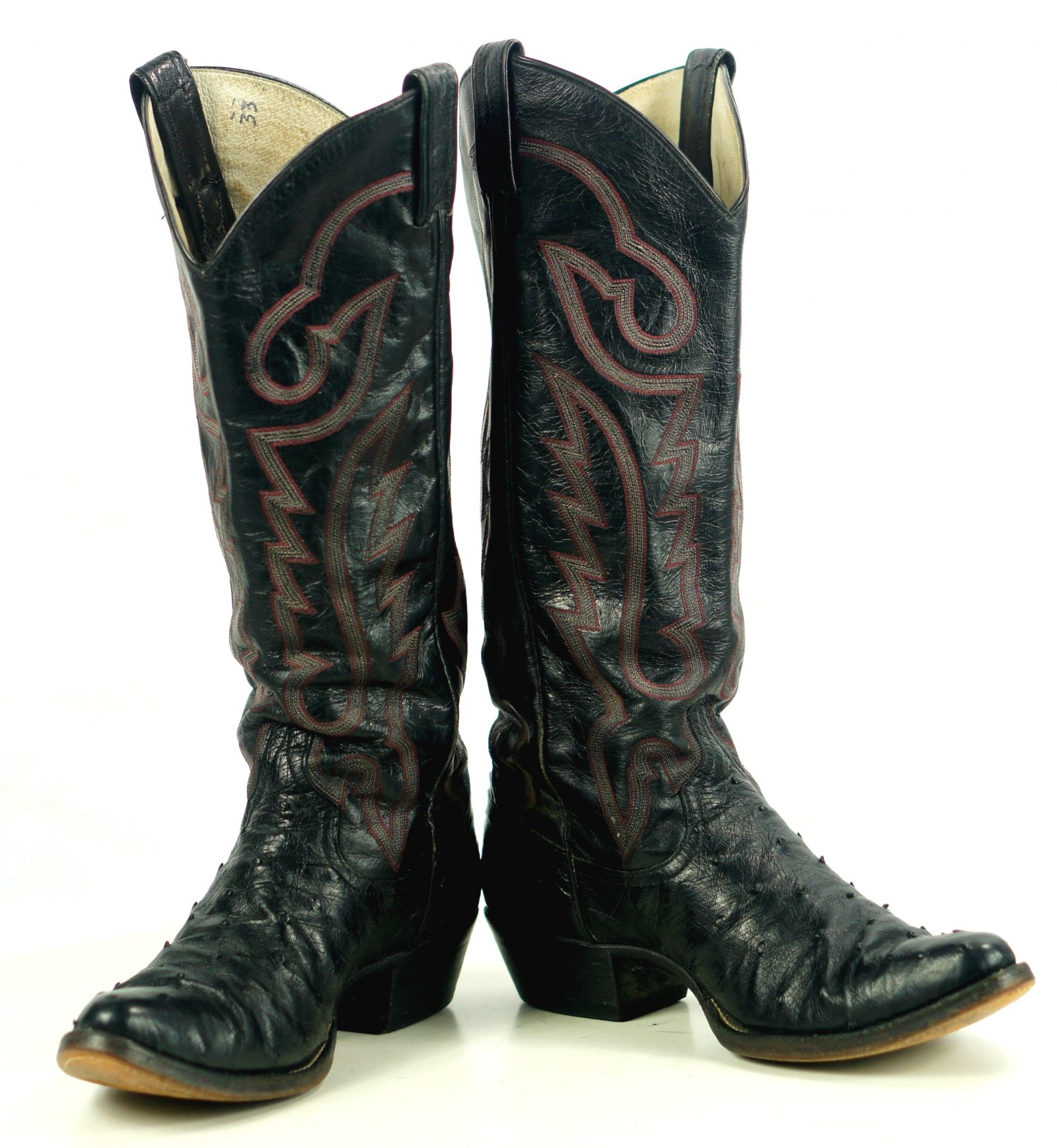 Custom Black Full Quill Ostrich Cowboy Western Boots 17 Tall Knee Hi Women