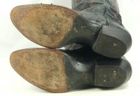 Custom Black Full Quill Ostrich Cowboy Western Boots 17 Tall Knee Hi Women